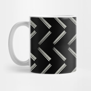 White on Black Stripe Chevrons Mug